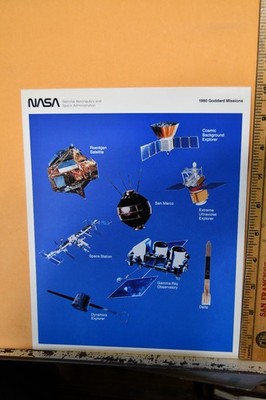 Vintage NASA Photograph Card 1980 Goddard Missions Roentgen San Marco Delta