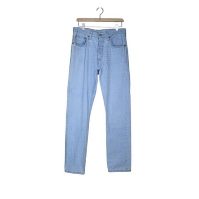 Levi's Mens 501 Button Fly Light Wash Straight Leg Jean 30x32