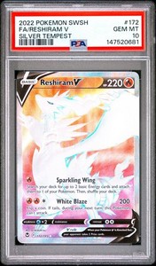 Reshiram V Full Art Ultra Rare Holo Silver Tempest 172/195
