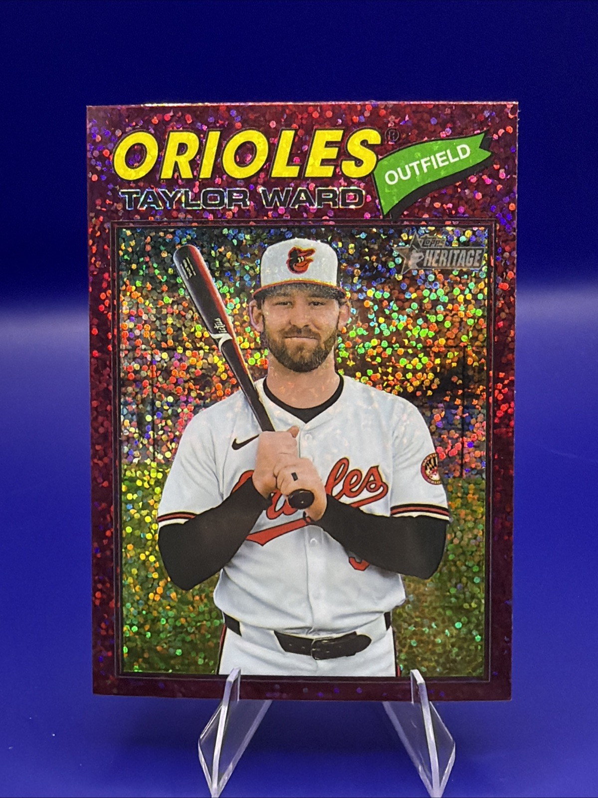 2026 Topps Heritage - Taylor Ward #258 Chrome Burgundy Sparkle Refractor