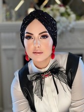 Turban :Crossfront Sequin Turban :Chemo Scarf ,hair Loss ,alopecia