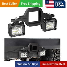 2 Pcs 4 Inch 60W Led Pods with 2 Inch Tow Hitch Mounting Brackets Backup Reve...