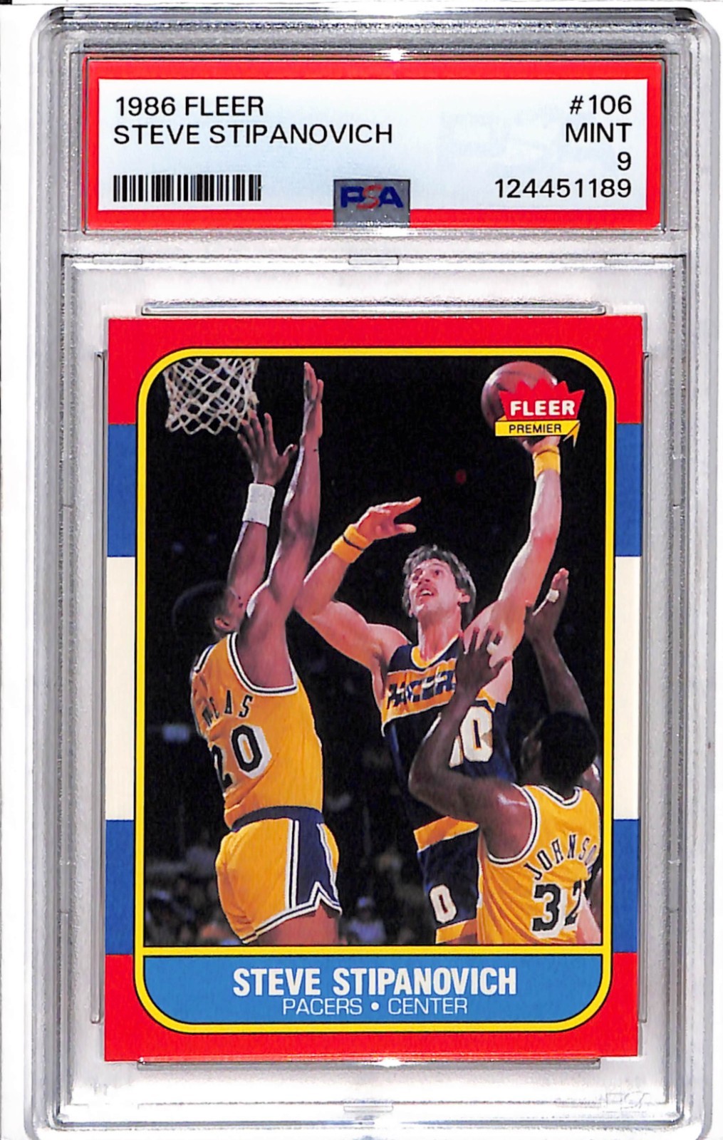 1986-87 Fleer Steve Stipanovich Base Set #106 PSA 9