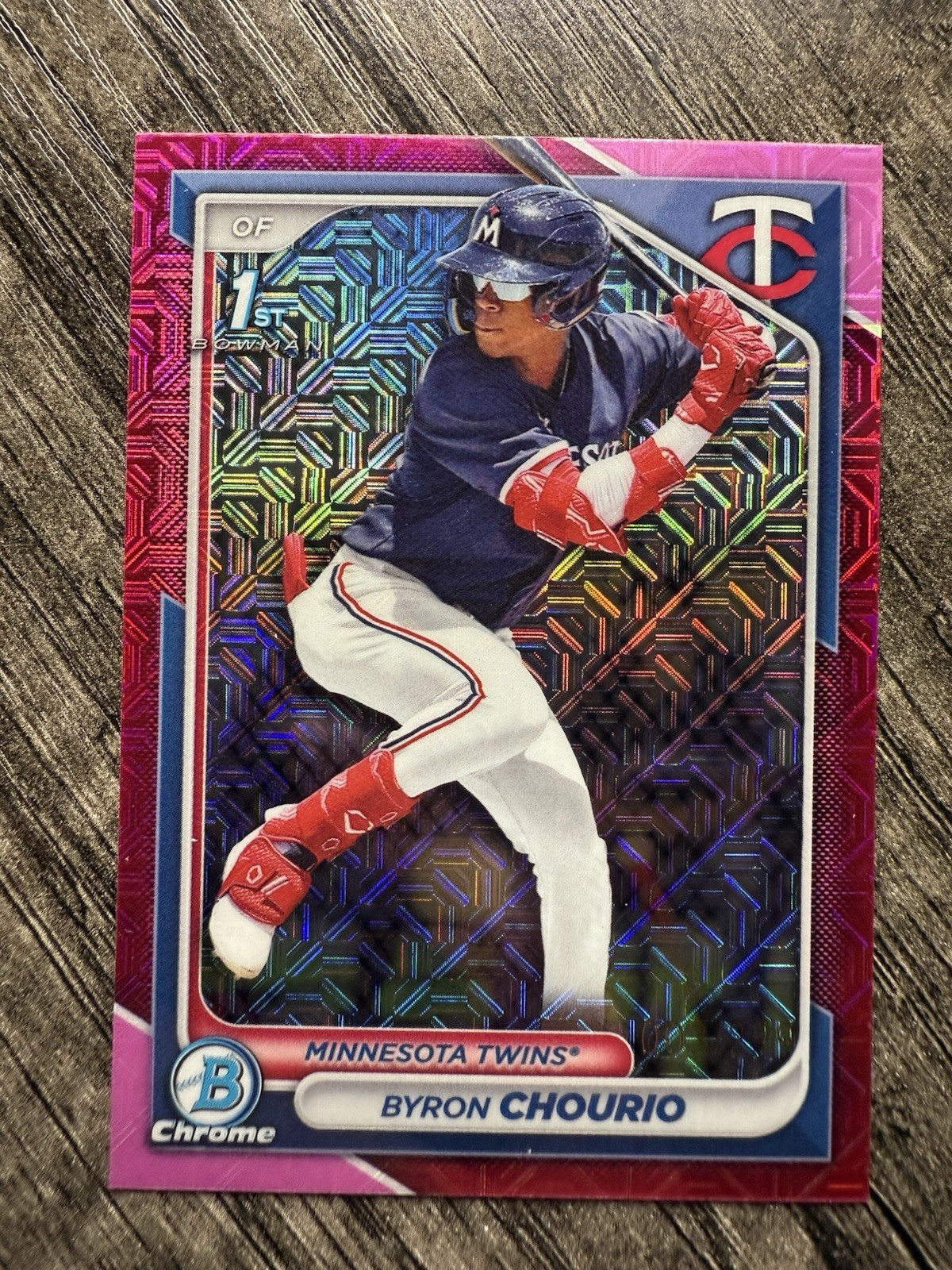 Byron Chourio 2024 Bowman 1st Chrome Prospect Fuchsia Mojo Refractor /299