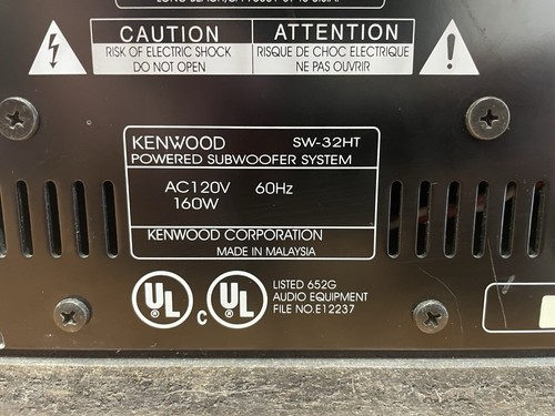Kenwood SW-36HT Powered Subwoofer System Home Theater Surround Sound Sub - Afbeelding 6 van 7