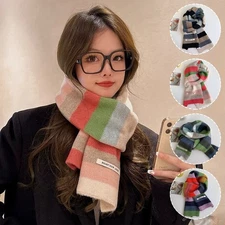 Women's Winter Fashion Scarf Multicolor Striped Design for Cold Weather Accessor