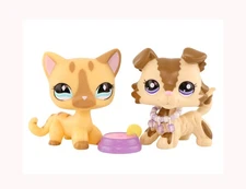 Mini Pet Shop Shorthair Cat 886 Collie Stripe Toy Figure Birthday Christmas Gift