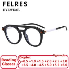 Unisex Oval Anti Blue Light Reading Glasses Clear Lens Presbyopic Glasses New