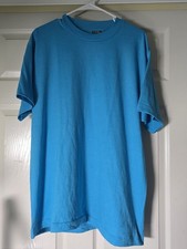 Vintage Screen Stars Best Cyan Blue Shirt 5050 Size XL Blank