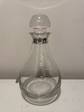 J.A. Campbell Decanter Sterling Silver 925 Dartington Crystal Signed teardrop