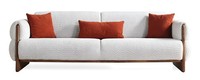 WeißE Wohnzimmer Polstercouch Designer 3-Sitzer Holzgestell Sofa