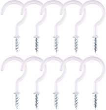 10 Pcs White Ceiling Hooks 2 Inch Heavy Duty Screw Hooks for Plants & Decor UK