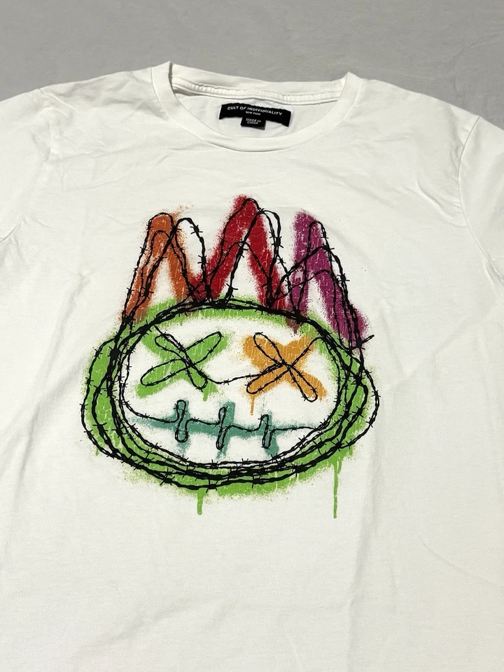 Cult Of Individuality 男式白色图案 T 恤 L 码 — 第 2/4 张图片