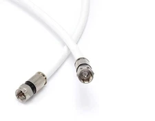 White, High Speed RG6 Coax, High Frequency Coaxial Cable, 1 Foot (0.3 Meter)