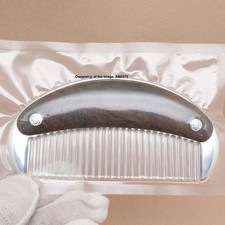 Massiver 999 Feinsilber Haarkamm Holzgriff Handarbeit Luxus Pflegewerkzeug