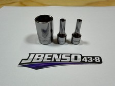 Snap-on Tools 3pc 14 Drive Sae 6pt Semi-deep Add-on Sockets Tms04 Tms05 Tms20