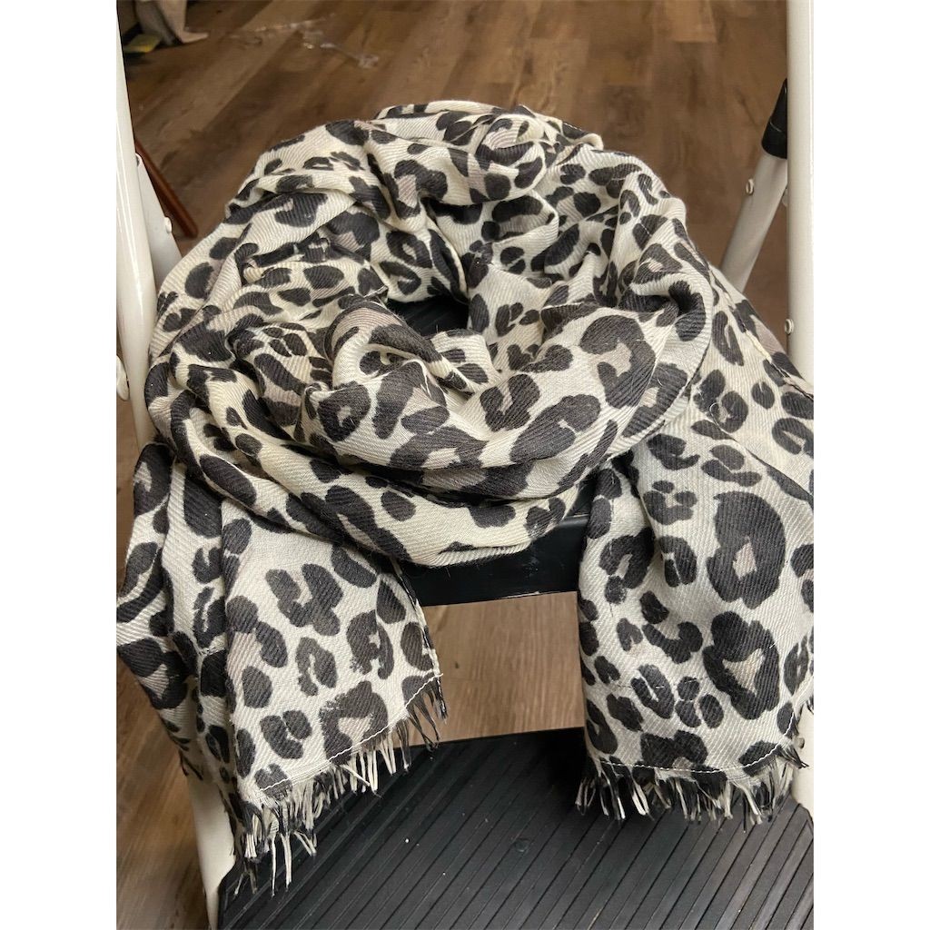 Women's Multicolor Leopard Print Rectangle Scarf … - image 3