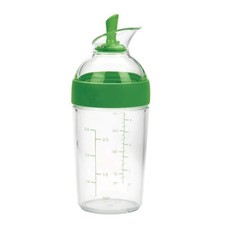 Salad Dressing Shaker Bottle Manual Sauce Mixer with Measurement Green