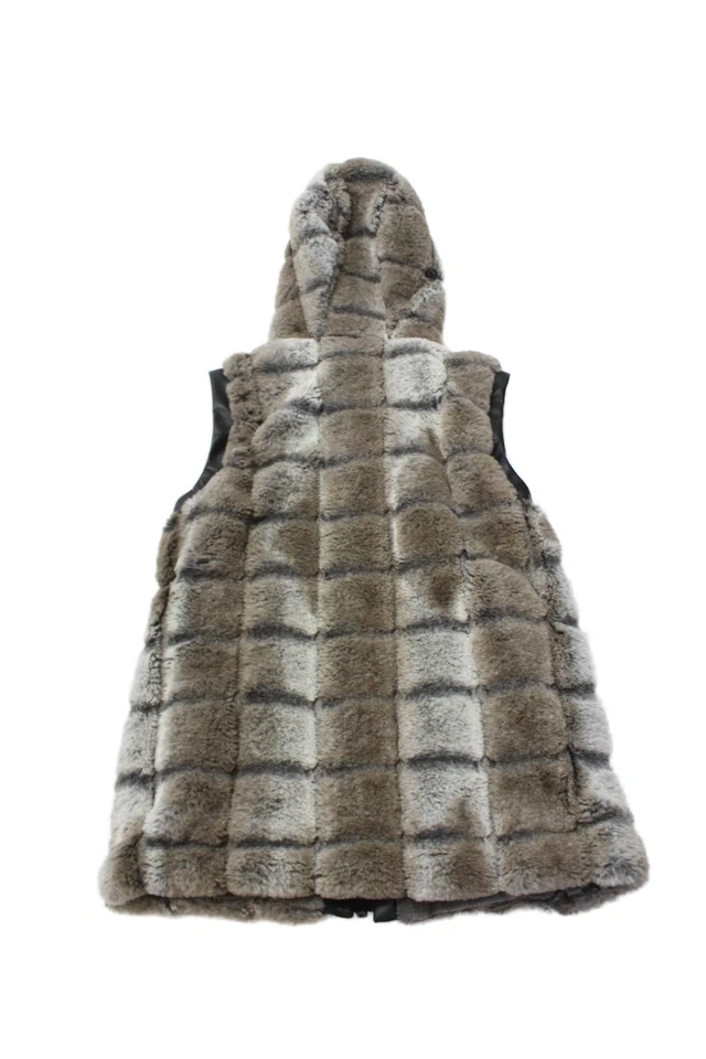 Chaleco American Widgeon Niñas Capucha Sin Mangas Cremallera Completa Imitación Piel Negro Talla 7 Foto 2 de 4