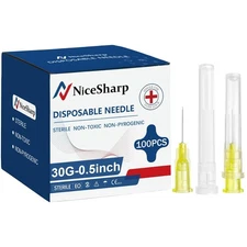 100PCS 30Ga 1/2 inch Needles Lab Accessories, Refilling Inks,Individually Packag