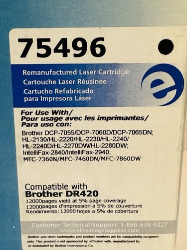 Elite Image Laser Tonerkassette 75496 kompatibel zu Brother DR420 12000 Seiten - Bild 5 von 6