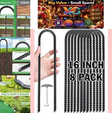 8 Pack Trampoline Stakes 16 Inch U-Shaped Galvanized Steel Ground Anchors