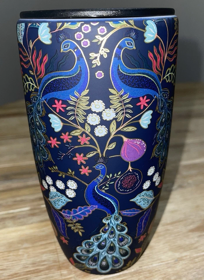 NWT Dwell Studios Season of Fancy Peacock 🦚 Ceramic Soft Touch Travel Mug 20oz - Image 3 of 4