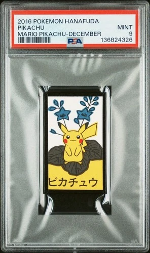 2016 POKEMON HANAFUDA MARIO PIKACHU DECEMBER PIKACHU PSA 9