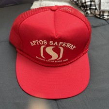 Vintage 80’s Nissan APTOS (CA) Safeway Hat Red Adjustable Baseball Cap