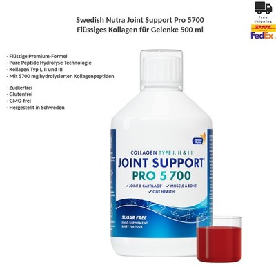 Swedish Nutra Joint Support Pro 5700 Liquid Collagen Drink Glucosamine MSM 500ml