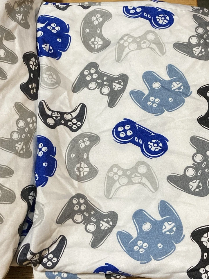 Funda de almohada de sábana plana completa para controladores de juegos para jugadores mezcla de algodón negro blanco azul Foto 3 de 3
