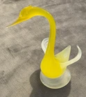 Large Murano Art Glass Swan Bird Yellow Opalescent 12.5" Vintage Italy – Damaged