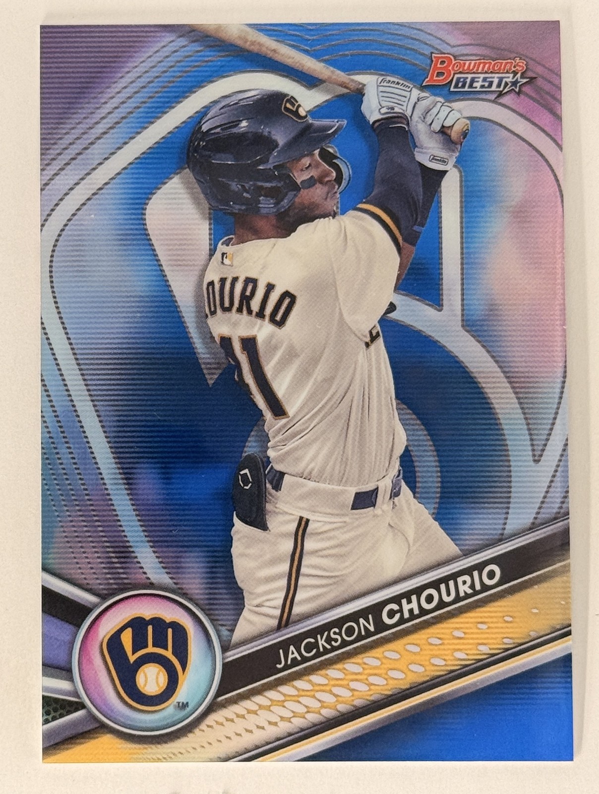 2022 Bowman's Best #TP-19 Jackson Chourio Top Prospects Blue Refractor #/150