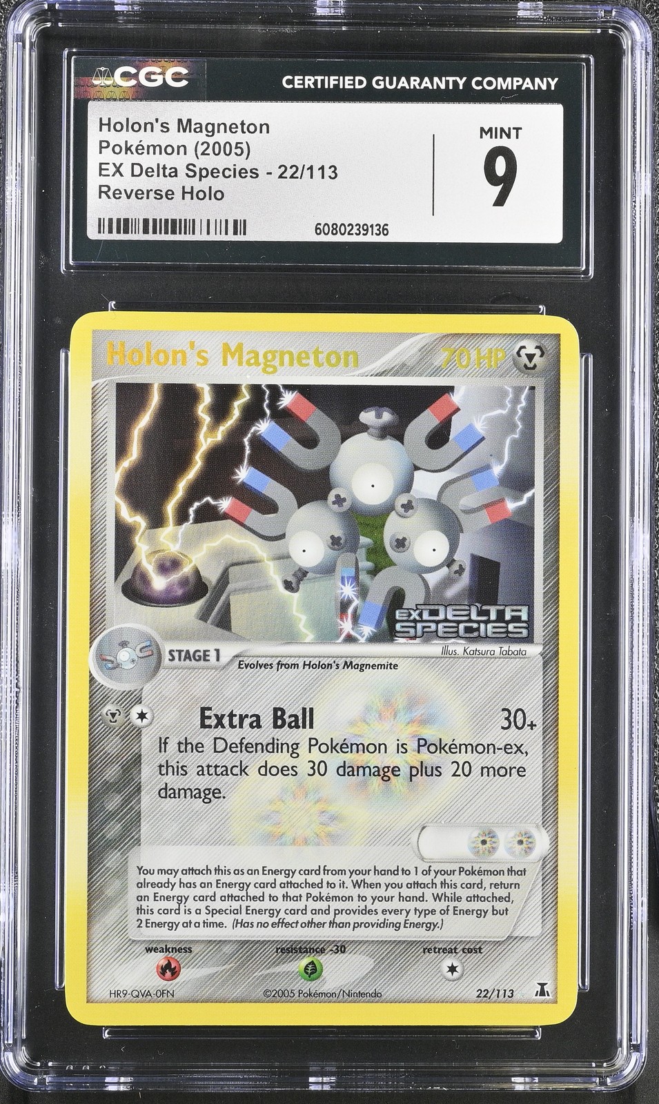 CGC 9 Holon's Magneton EX Delta Species 22/113 Reverse Holo Stamped Pokemon Card