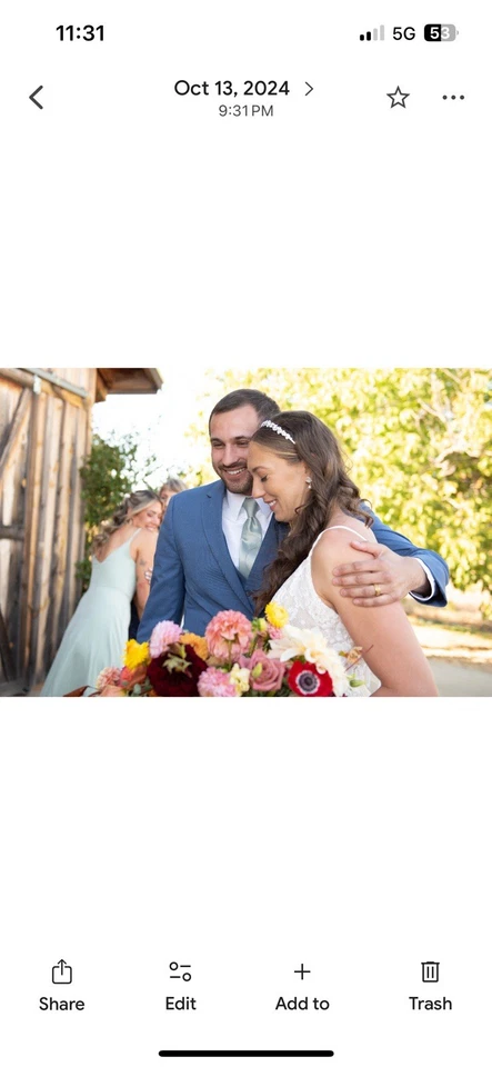 Свадебная серебряная блестящая обручальная лента David's - Изображение 3 из 4