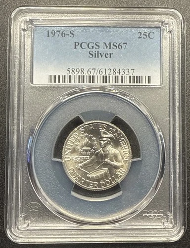 1976-S Washington Quarter Silver MS67 PCGS Blue Label