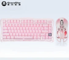GravaStar Mercury Rose Pink  K1 75 Wireless  Keyboard+M1 Wireless Mouse gitf
