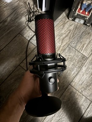 HyperX QuadCast 2 USB Condenser Desktop Microphone, Black & Red