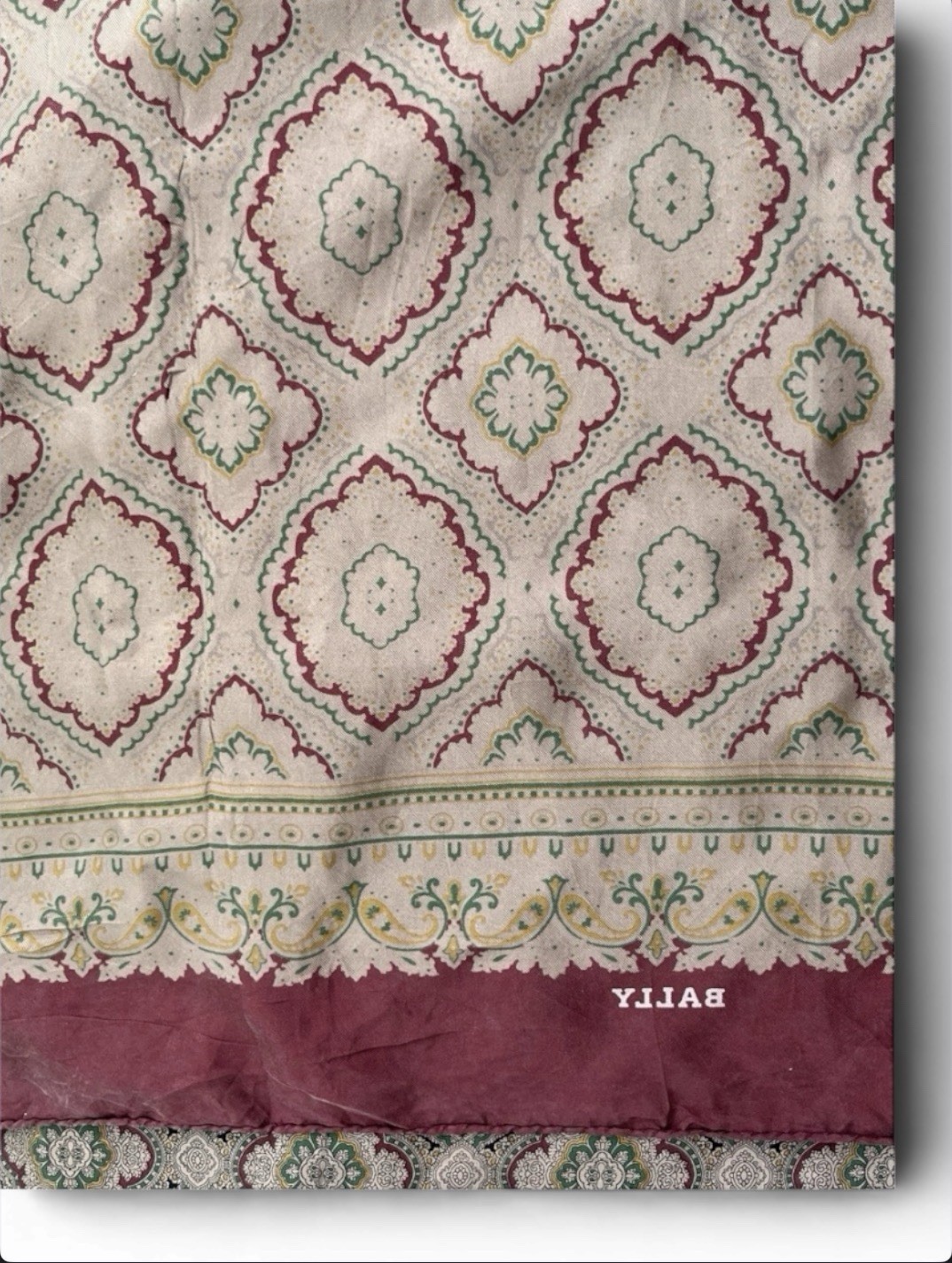 Bally Authentic Large Rectangle Silk Shawl Persia… - image 16