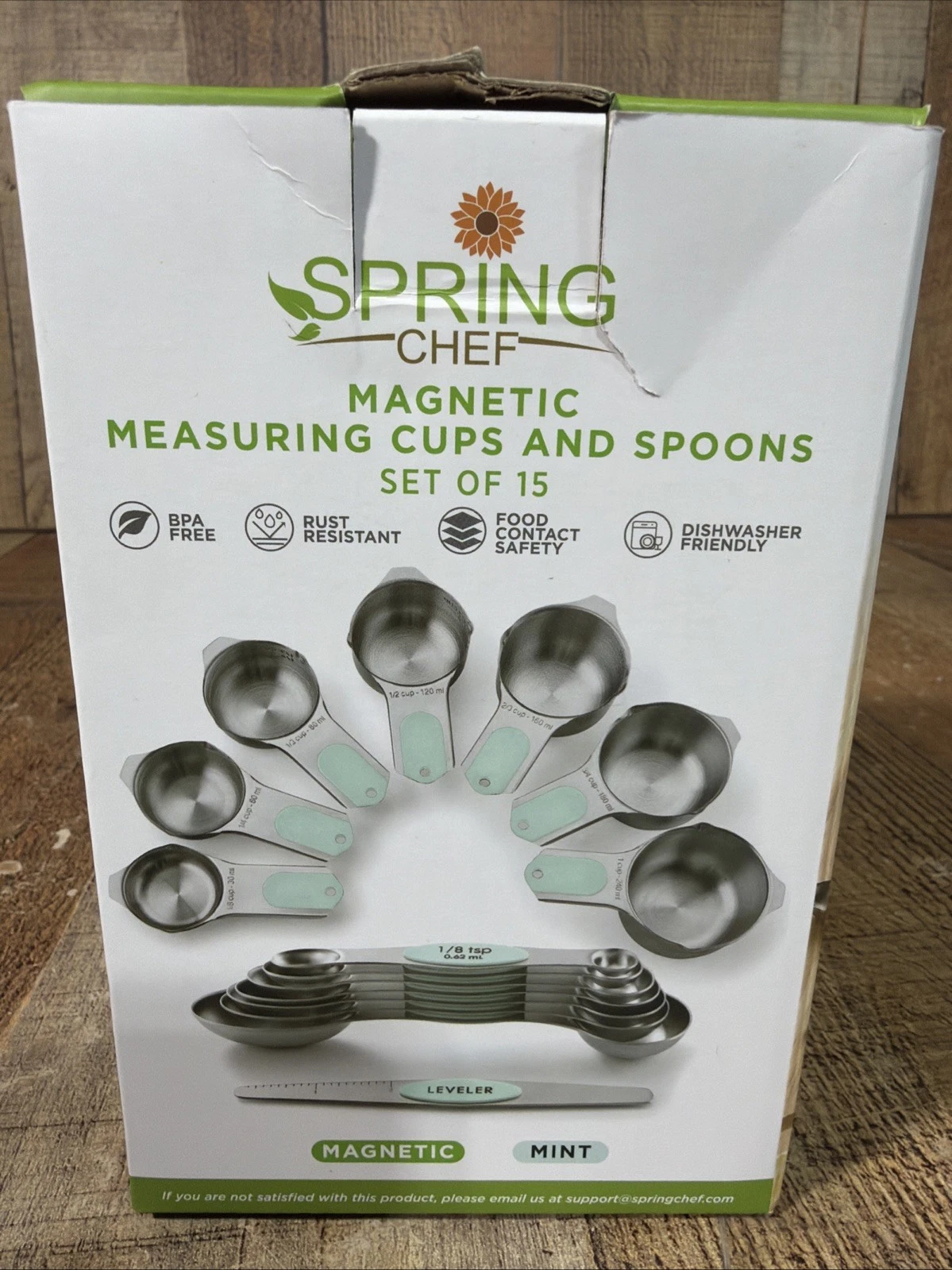 Spring Chef Stainless Steel Magnetic Measuring Spoons Set of 7, 7 Measuring Cup