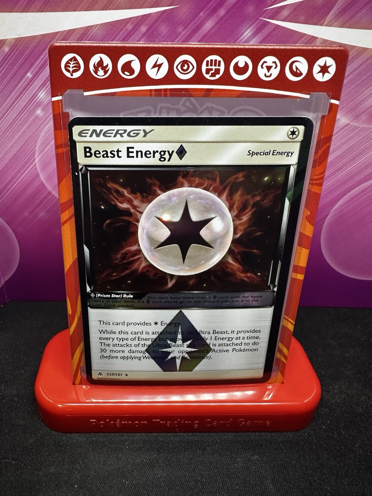 Pokemon Card Beast Energy Prism Star 117/131 Forbidden Light Rare Holo LP 2018
