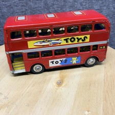 Rocket Ship Toy Advertising Bus 8.5" #48 London Bus. Tinplate Lithography