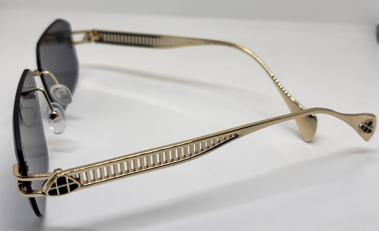 Maybach Rimless Rectangular Sunglasses Gold & Bla… - image 6