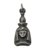 Egyptian .800 Silver Pharaoh Form Charm Pendant Vintage c1950
