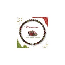 4MM Bloodstone Beaded Bracelets Healing Crystal Bracelet for Women Men Natural S