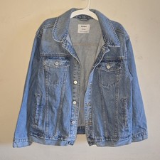 Old Navy Oversized Denim Jean Jacket Girl's Size XL 14-16 Blue 100 Cotton