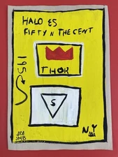 Jean-Michel Basquiat (Handmade) Drawing mixed media on paper signed & stamped