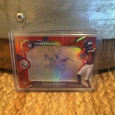2020 Panini Elements Neon Signs Purple 8/25 Justin Jefferson  Rookie Auto RC