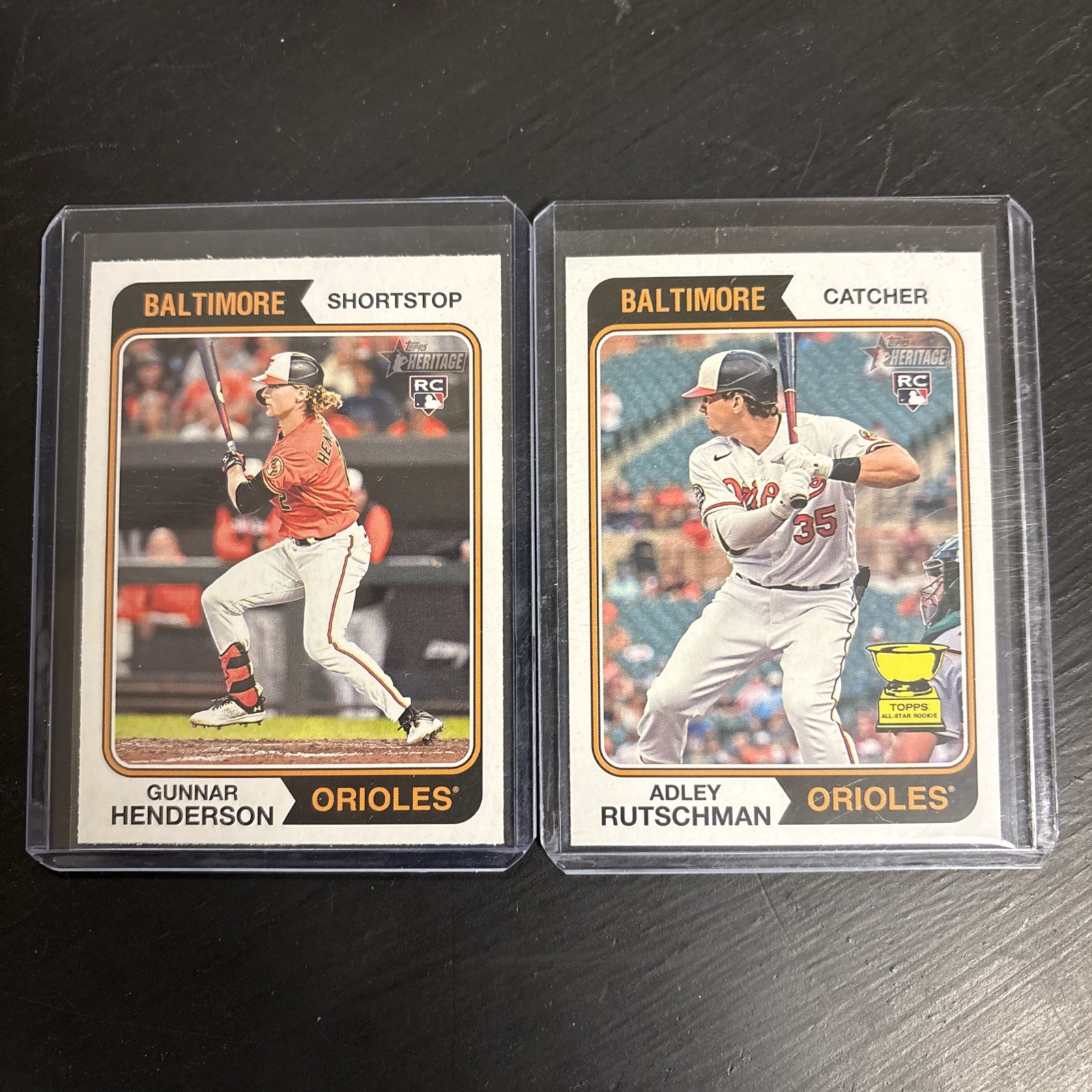 2023 Topps Heritage Adley Rutschman #7 and Gunnar Henderson # 64 RC