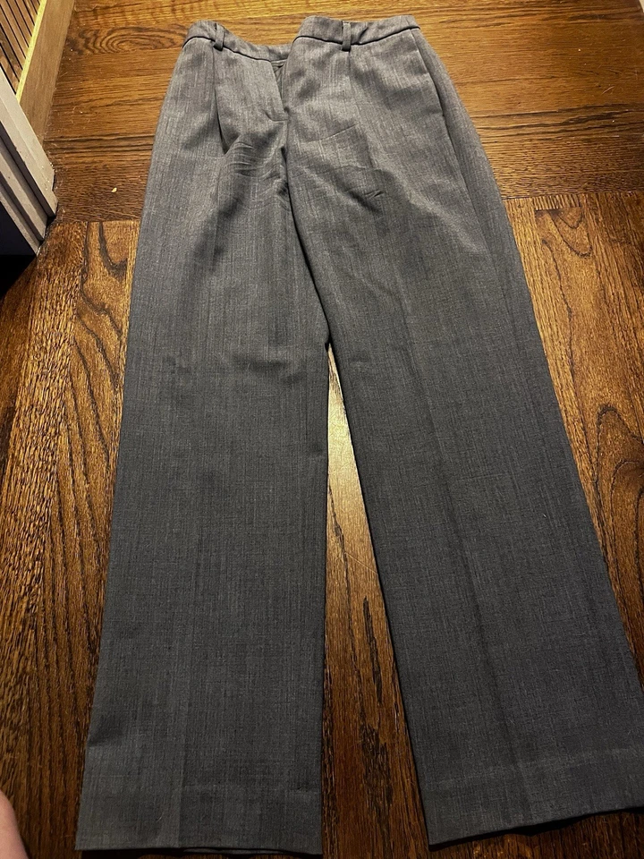 Pantalones para mujer Kate Hill grises mezcla de lana forrados talla 2P Foto 3 de 4